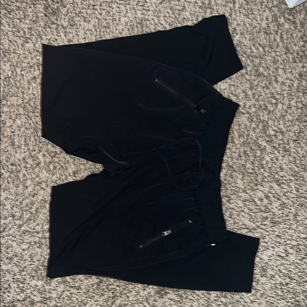 Black Jogger Pants with Zipper Pockets